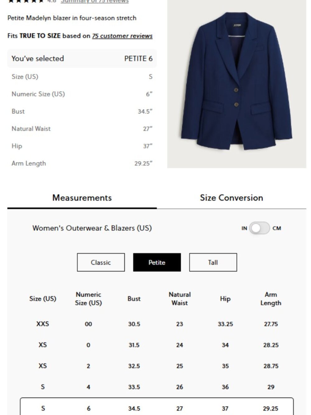 J. Crew Petite Madelyn blazer in four-season stretch - Picture 6 of 6